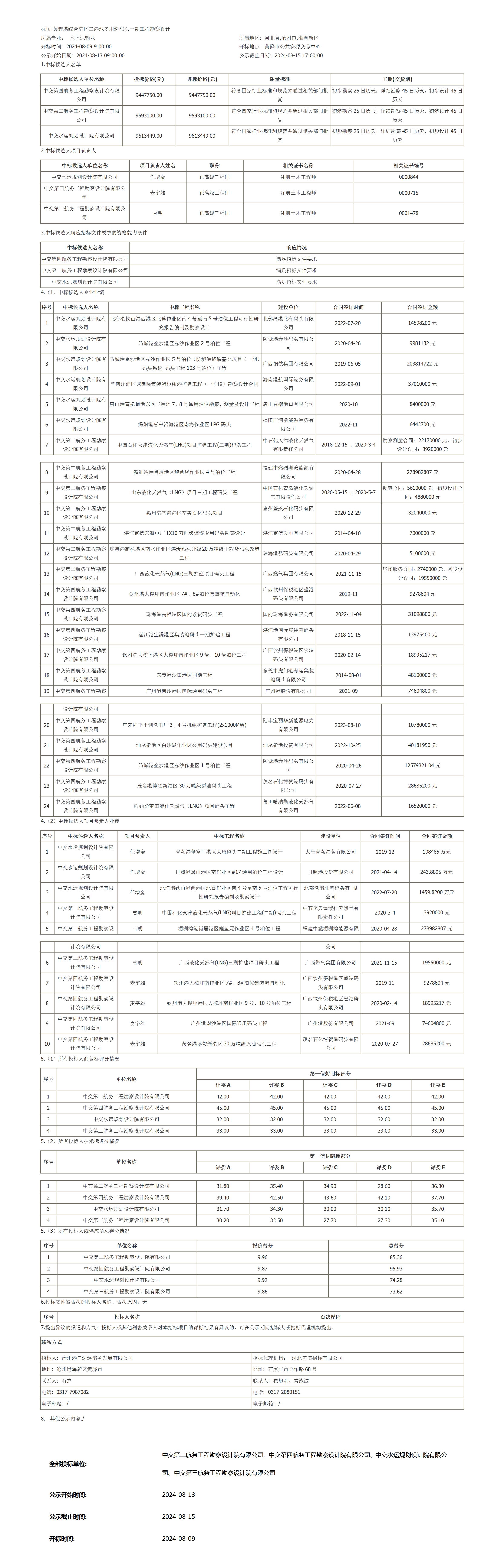 黃驊港綜合港區(qū)二港池多用途碼頭一期工程勘察設計中標候選人公示_01.jpg